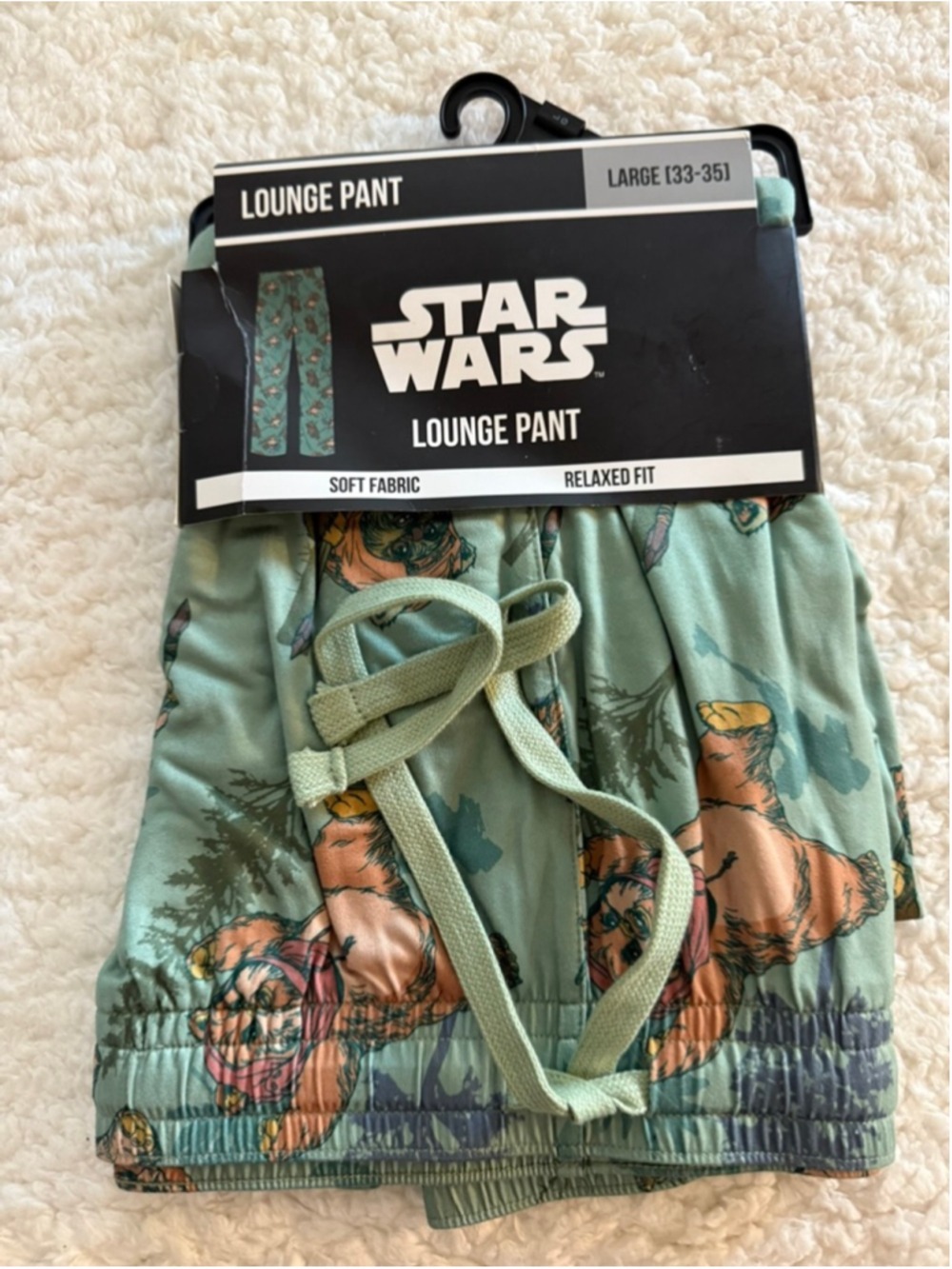 Star Wars Ewok Allover Print Lounge Pajama Pants Unisex Size Large Mint Green